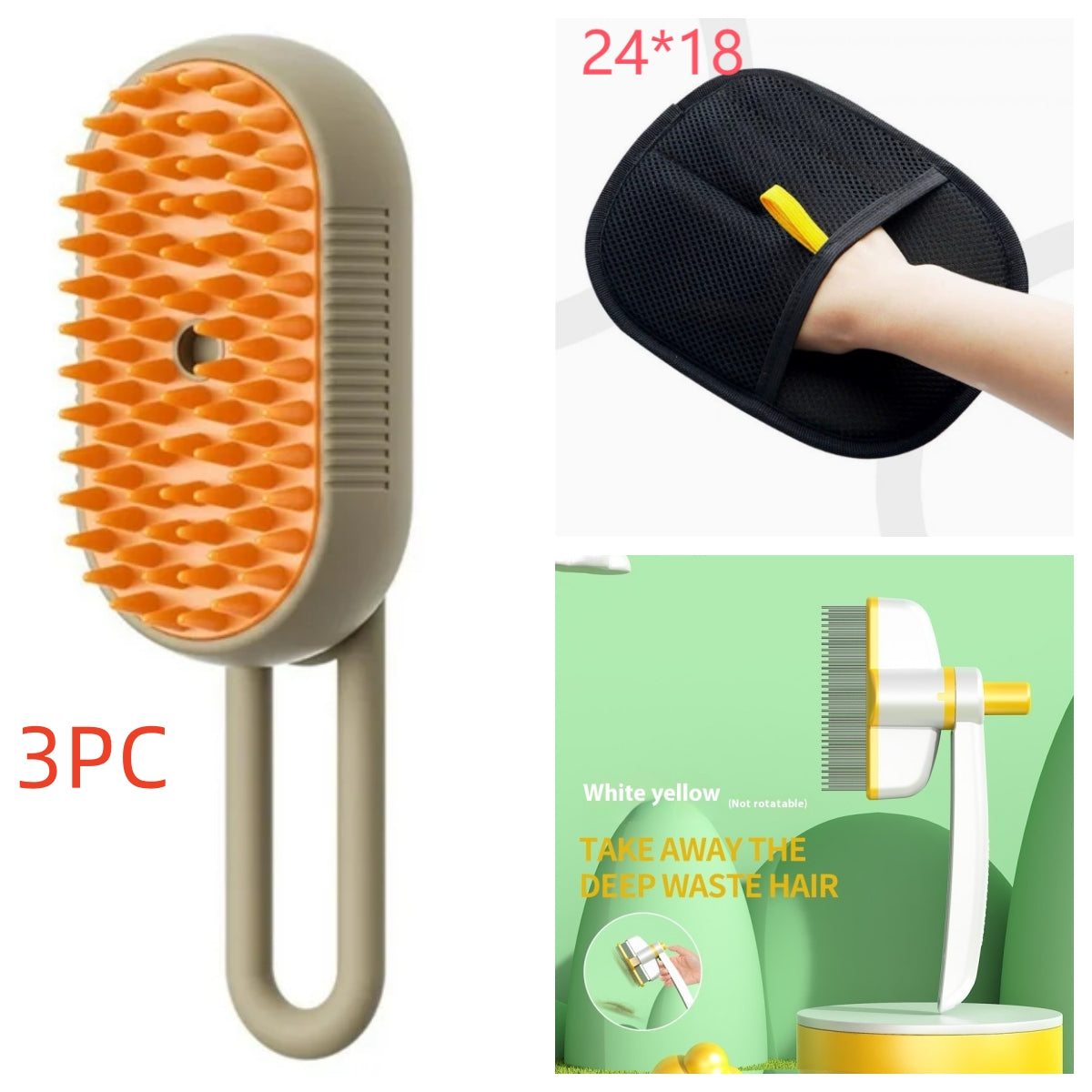 SteamBrush 3-in-1 Grooming  Brush