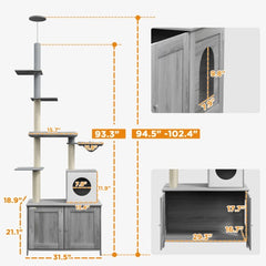 2 In 1 Cat Tree With Litter Box Enclosure 2 In 1