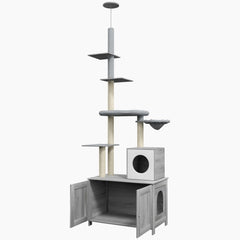 2 In 1 Cat Tree With Litter Box Enclosure 2 In 1