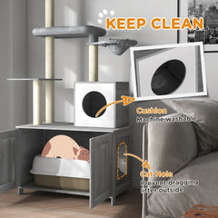 2 In 1 Cat Tree With Litter Box Enclosure 2 In 1